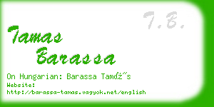 tamas barassa business card